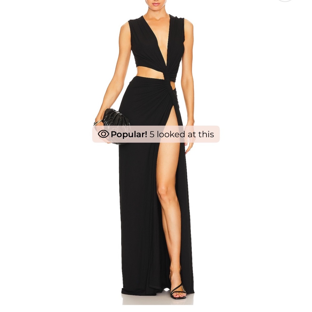 Black Triple Loop Knit Maxi Dress